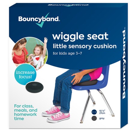Bouncybands Little Wiggle Seat Sensory Cushion, Dark Gray WS27GY
